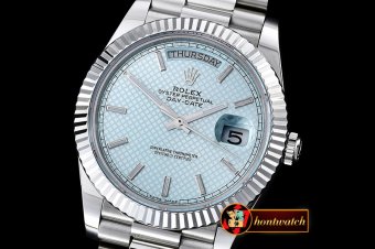 Replica Rolex DayDate 40mm SS/SS Blue Stk Flut BP A2836 Mod3255