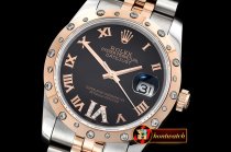 Rolex Datejust Midsize 31mm Diam Bez RG/SS Black Diam BP A2836