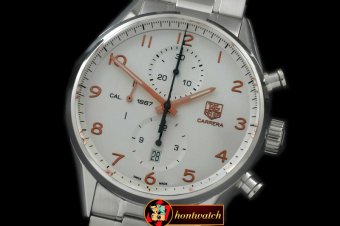 TAG0280A - Carrera 1887 Vintage Chrono SS/SS White A-7750