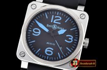 Replica BELL & ROSS BR03-92 SS/RU Black/Blue Miyota 9015