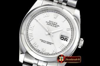 Rolex Datejust Man DJ 36mm Jub Dome SS/SS Wht Roman ARF A3135