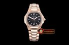 Patek Philippe Nautilus 7010 Ladies RG/RG Diams Black - Swiss Qt