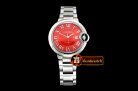 Cartier Balon Bleu Midsize 33mm SS/SS Red MY9015 Mod