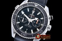 Omega Planet Ocean 45mm Chrono SS/RU Blk BP A7750 Mod9300