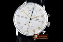 IWC0293 - Portuguese Chrono SS/LE Wht A-7750 New Improved