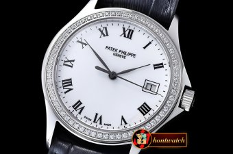 PP0240D - Calatrava Ref.5117 SS/LE Diams White Roman MY9015 Mod