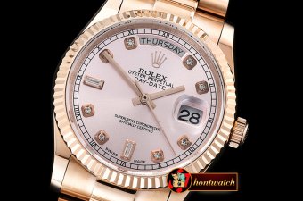 Rolex Daydate 36mm Flt RG/RG Rose Gold Diam BP Swiss 2836