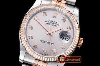 Rolex Datejust DJ 36mm Jub Flt RG/SS Light Grey Diam BP A3135 Mo