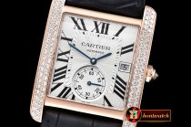 Replica Cartier Tank MC 1904 RG/LE Diams White JF Asia 23J