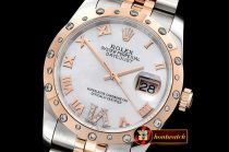 Rolex Datejust Midsize 31mm Diam Bez RG/SS Wht MOP Diam BP A2836