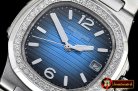 Patek Philippe Nautilus 7010 Ladies SS/SS Diams Blue - Swiss Qtz