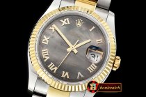 Rolex Datejust DJ 36mm Oyst Flt YG/SS Black MOP Roman BP A3135 M
