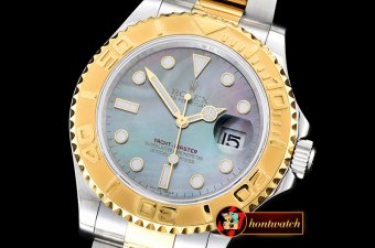 ROLYM100 YachtMaster Ref.16623 YG/SS Black MOP JF A2836