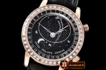 PP0277A - Celestial Sky Moon Date Diams RG/LE Black MY9015 Mod
