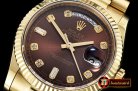 Rolex Daydate 36mm Flt YG/YG Brown Diam BP Swiss 2836