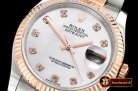 Rolex Datejust DJ 36mm Oyst Flt RG/SS White MOP Diams BP A3135 M