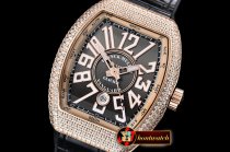 Franck Muller Vanguard Mens V45 Glacier Diams RG/LE/RU Grey ABF A2824