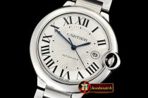 Cartier Balon Bleu Mens 42mm SS/SS White MY9015 Mod