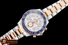 Rolex YachtMaster 116681 Blue RG/SS White BP Asia 7750 Mod