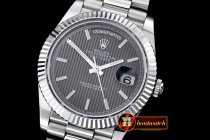 Replica Rolex DayDate 40mm SS/SS Grey Stk Flut BP A2836 Mod3255