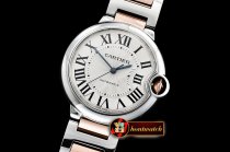 Cartier Balon Bleu Ladies 33mm RG/SS Wht BVF Jap NH05