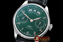 IWC Portugieser Annual Cal IW503502 SS/LE Grn YLF A52850