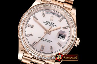 Rolex DayDate 40mm Diam RG/RG Rose Gold Baug. Diam BP A2836
