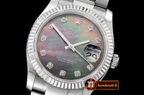 Rolex Datejust DJ 36mm Oyst Flt SS/SS Black MOP Diams BP A3135 M
