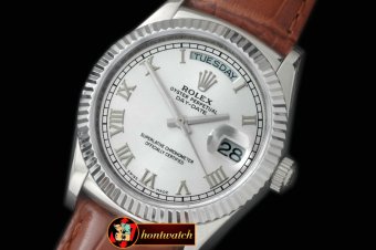 Replica Rolex DayDate Fluted Silver Roman SS/LE Asian Eta 2836