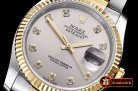 Rolex Datejust DJ 36mm Oyst Flt YG/SS Light Grey Diams BP A3135