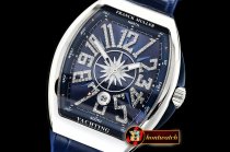 Franck Muller Vanguard Mens V45 SS/LE/RU Blue Diams ABF A2824