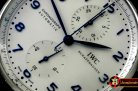 IWC0284 - Portuguese Chrono SS/LE Wht/Blue A-7750 New Improved