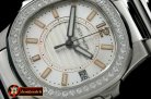 PP0179C - Nautilus 7010 Midsize 32mm SS White Diams - Swiss Qtz