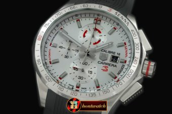 TAG0274A - Carrera 16 Senna Ed Chrono SS/RU White Jap OS20 Qtz