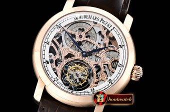 Audemars Piguet AP Jules Tourbillon Rep Minutes RG/LE Wht Tourbillon