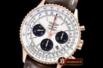 Breitling Navitimer B01 RG/LE White/Black JF A7750 Mod