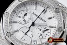 AP0368A - Royal Oak Ladies Chrono SS/RU Wht Stk Diam Bez VK64