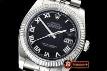 Rolex Datejust DJ 36mm Jub Flt 904L SS/SS Black Roman ARF A3135 Mod