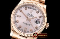 Rolex Daydate 36mm Flt RG/RG Rose Gold Diam BP Swiss 2836