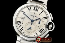 Cartier Balon Bleu Chronograph 47mm SS/SS White ZF Asia 7750