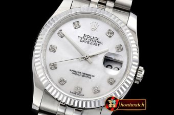 Rolex Datejust Man DJ 36mm Jub Flt SS/SS White MOP Diams BP A313