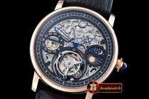 Cartier MoonPhase RG/LE Skeletonal Black - Asia HW Tourbillon