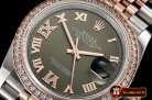 Rolex DateJust 36mm Jub Diam RG/SS Grn/Rmn/Dm BP A2813