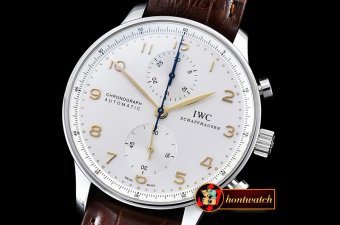 Luxury Replica IWC Portuguese Chrono SS/LE Wht/Wht Gold Num ZF A
