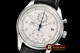 IWC Portuguese Chrono Classic IW390404 SS/LE Wht ZF A7750