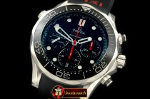 Replica Omega Seamaster Pro 300M Chrono SS/RU Black A-7750