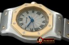 CAR0315A - Ladies Original Santos SS/YG White Swiss Quartz