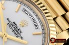 Rolex DayDate 40mm Flt YG/YG Pearl Wht Roman BP Swiss 2836