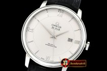Omega De Ville Prestige Mens SS/LE White MKF Miyota 9015