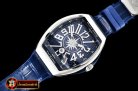 Franck Muller Vanguard Mens V45 SS/LE/RU Blue ABF Asia 2824